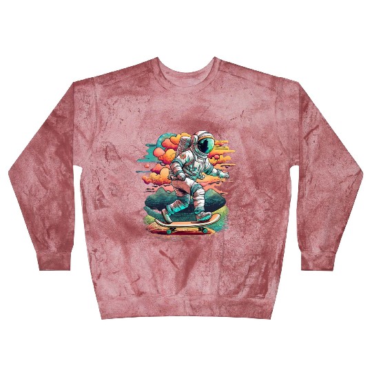 Astronaut Skateboarding Above the Moon Blast Sweatshirts