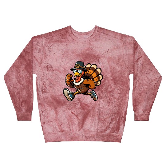 Running Turkey- Turkey Trot Running Thanksgiving Blast Sweatshirts