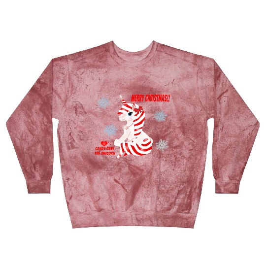 "Candy Cane the Unicorn" (Snowflake Snuggliezz) Blast Sweatshirts