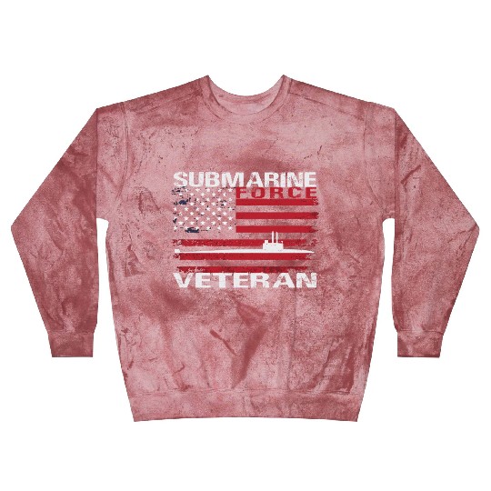 Submarine Force Veteran Usa Flag White Stars Blast Sweatshirts