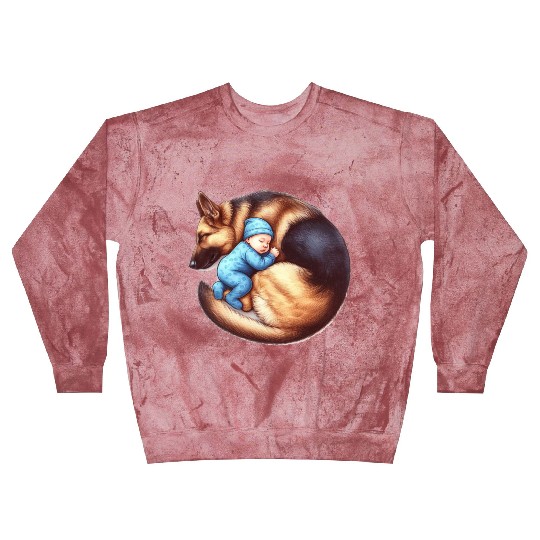 Sleeping Baby and German Shepherd Design Blast Sweatshirts