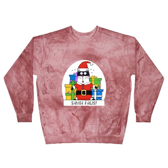 Surprised Cat Christmas Eve and Santa Paws Blast Sweatshirts