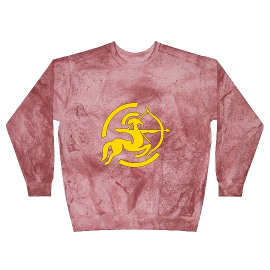 Zodiac Sagittarius Arc Icon Minimalistic Gold Blast Sweatshirts
