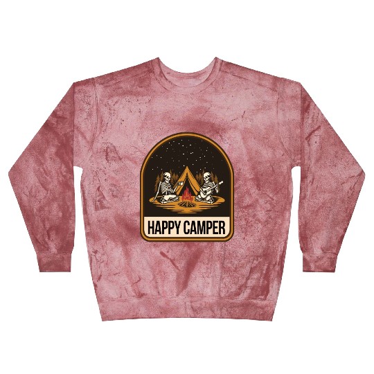 Happy Camper Skeleton Campfire Tent Blast Sweatshirts
