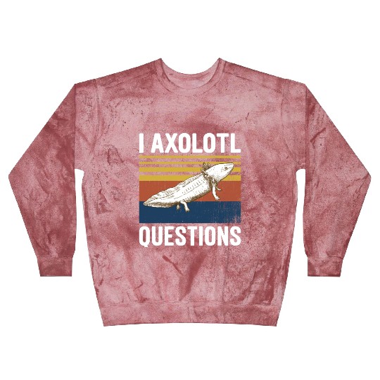I Axolotl Questions I Ask A Lot Of Questions Pun Blast Sweatshirts