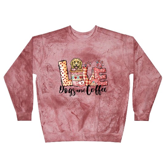 Doodle Dog Coffee Lover Dog Mom Valentines Day Blast Sweatshirts