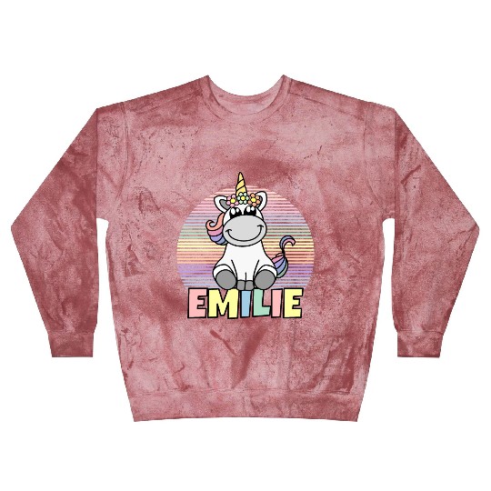 Emilie Name Unicorn Blast Sweatshirts
