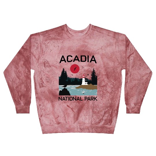 Acadia National Park 80s Maine Mount Island Blast Sweatshirts