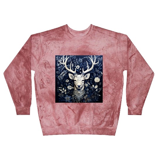 Enchanted Forest Deer Winter Bloom Blast Sweatshirts