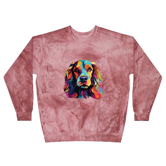 Watercolor Colorful Cocker Spaniel Blast Sweatshirts