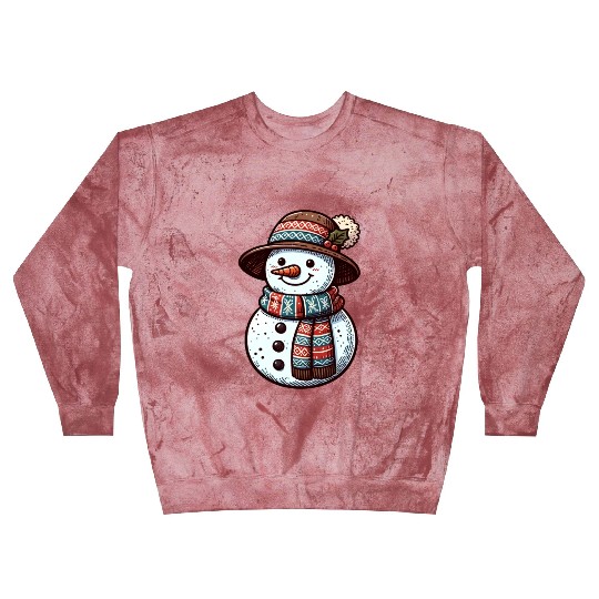 Winter Wonderland: Charming Snowman Illustration Blast Sweatshirts