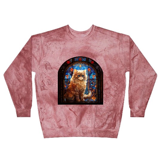 Persian cat in stained glass Blast Sweatshirts