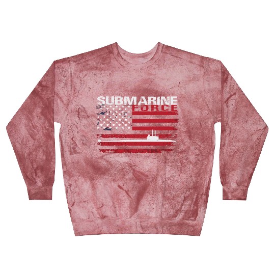 Submarine Force Usa Flag White Stars Blast Sweatshirts