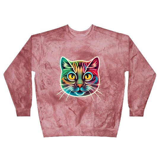 cat face neon design Blast Sweatshirts