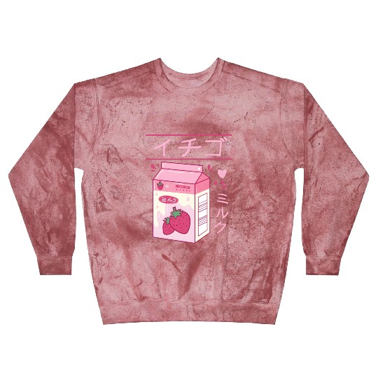 Japanese Strawberry Milk Drink Kawaii Kanji Vaporw Blast Sweatshirts