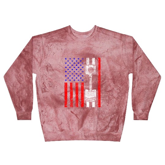American Flag Piston Muscle Car Patriotic Vintage Blast Sweatshirts