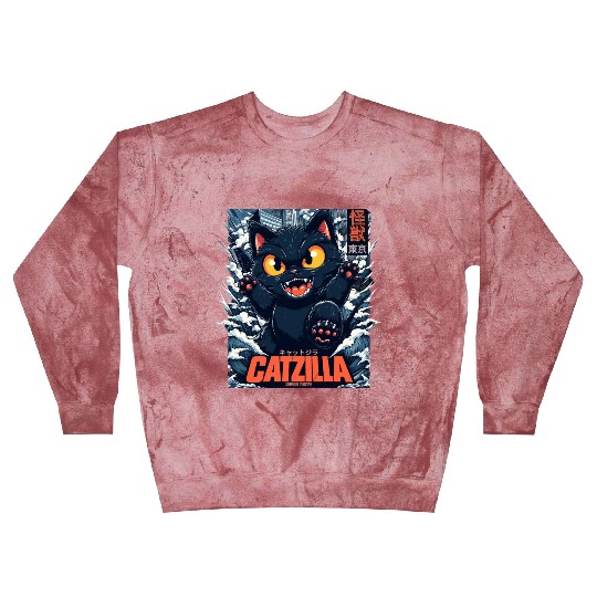 Kaiju Catzilla in Japan Tokyo Blast Sweatshirts