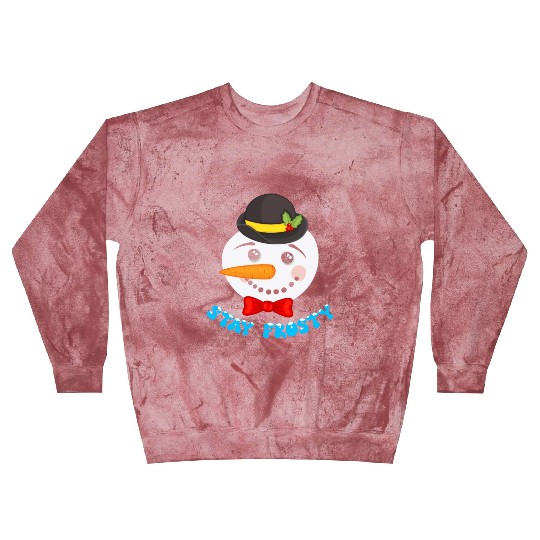 Snowman Head Snow Globe STAY FROSTY Funny Blast Sweatshirts