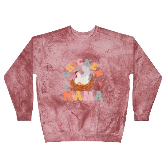 Groovy Chicken Mom Female Farmer Blast Sweatshirts