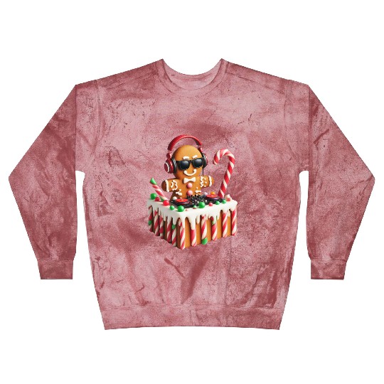 Gingerbread DJ Booth Christmas Holiday Candy Cane Blast Sweatshirts