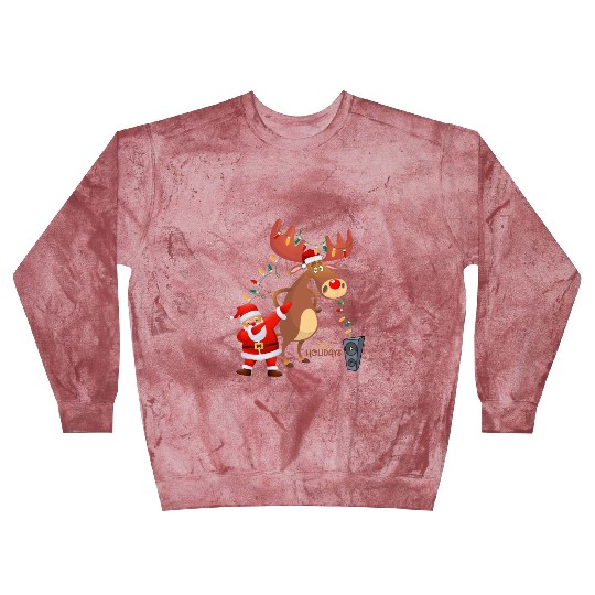 Christmas Lights Dabbing Santa Dancing Rudolph Blast Sweatshirts