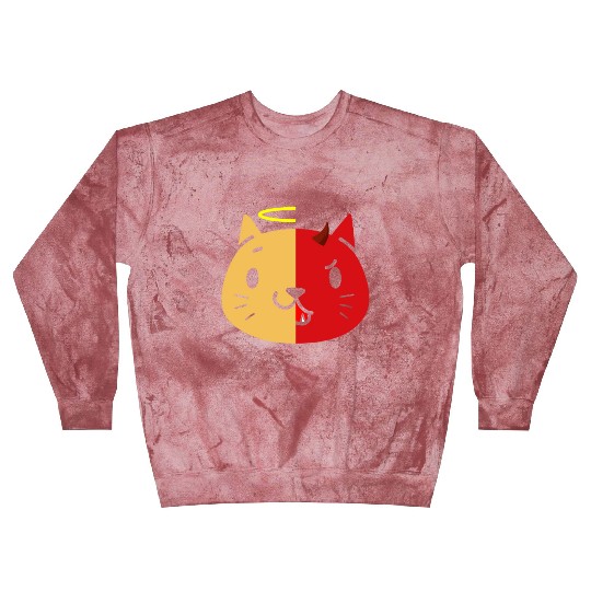 Two Face Cat Angel And Devil Blast Sweatshirts
