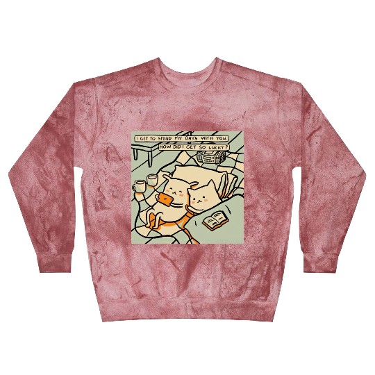 Lucky Cat Couple Lover Funny Kitty Motivation Love Blast Sweatshirts