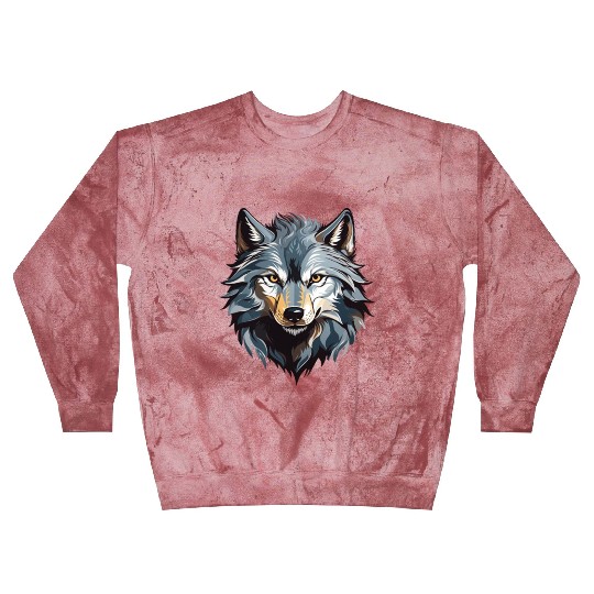 Majestic Wolf Face Illustration Blast Sweatshirts
