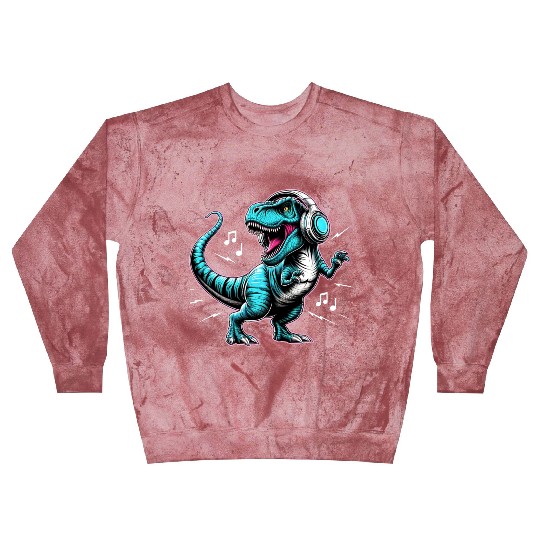 Dancing Tyrannosaurus Rex with Headphone Blast Sweatshirts