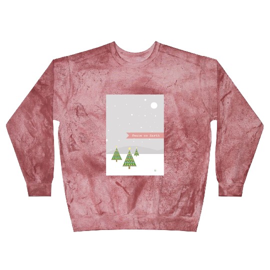 Peace On Earth Christmas Trees Falling Snow Winter Blast Sweatshirts