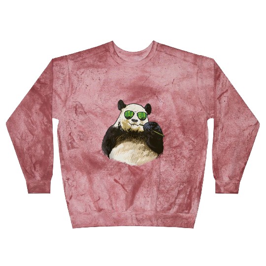 Chilling Panda Eating Bamboo Bear Blast Sweatshirts