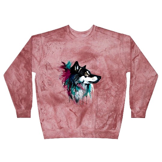 Colorful Wolf Blast Sweatshirts
