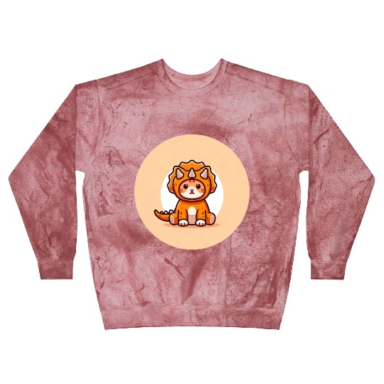 Cat in Stegosaurus Costume Blast Sweatshirts