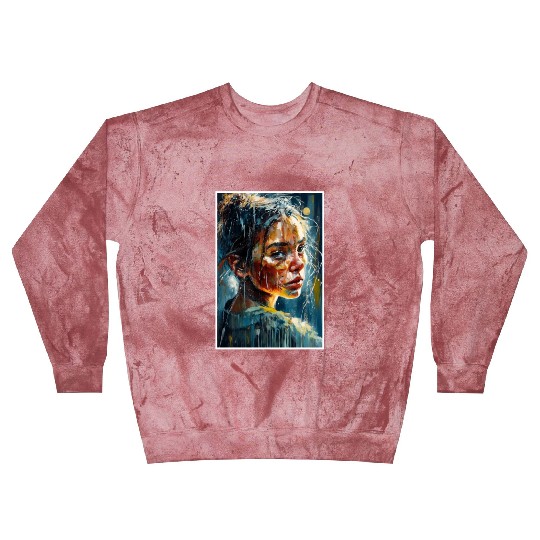 Abstract Sad Girl Unhappy People Sadness Blast Sweatshirts
