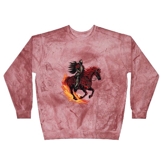 Flaming fantasy horse made out gothic armor Blast Sweatshirts
