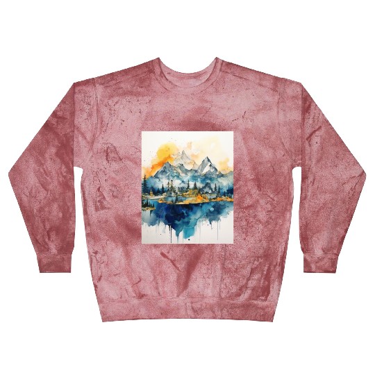 Abstract Watercolor Mountain Blast Sweatshirts
