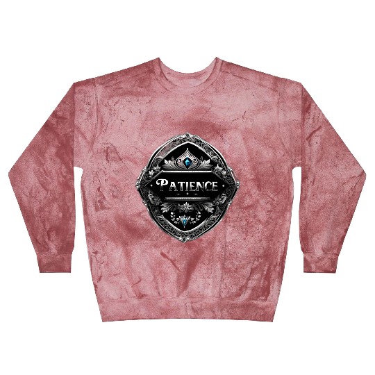 SILVER BLACK PATIENCE TEXT AI GENERATED Blast Sweatshirts
