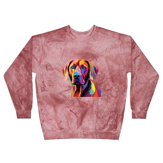 Watercolor Colorful Rhodesian Ridgeback Blast Sweatshirts