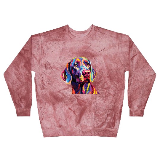 Watercolor Colorful Weimaraner Blast Sweatshirts