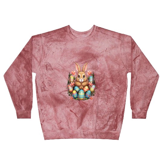 Easter Bunny Rabbit Colorful Eggs Easter Egg Hunt Blast Sweatshirts