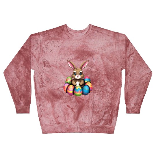 Easter Bunny Rabbit Colorful Eggs Easter Egg Hunt Blast Sweatshirts