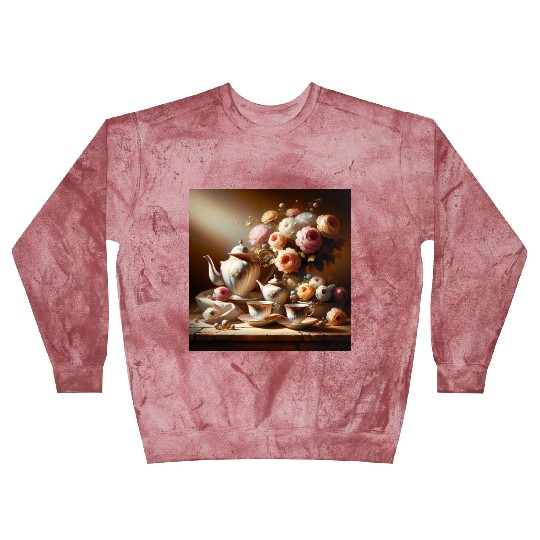 Timeless Elegance Vintage Tea Set Still Life Blast Sweatshirts