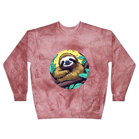 Sleeping Sloth Illustration Blast Sweatshirts