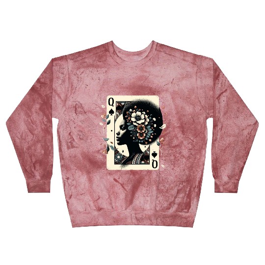 Black Queen Poker Tarot Card African American Blast Sweatshirts