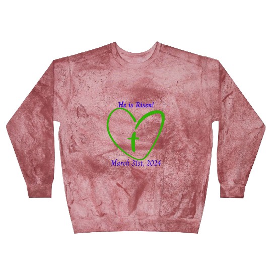 He Is Risen Heart with a Cross; March 31st, 2024 Blast Sweatshirts
