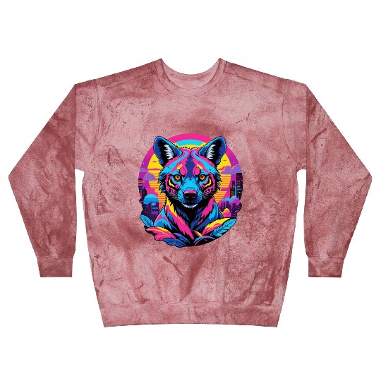 Neon Wild - Urban Hyena Portrait Blast Sweatshirts