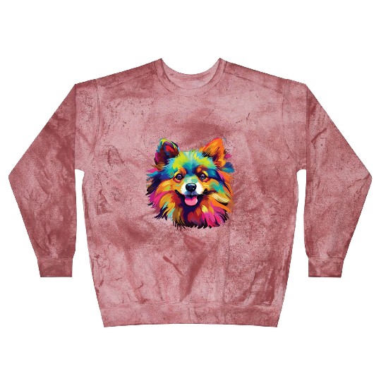 Watercolor Colorful Pomeranian Blast Sweatshirts
