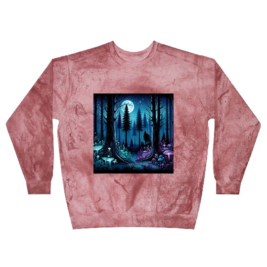 Mystic Moonlit Enchanted Forest Blast Sweatshirts