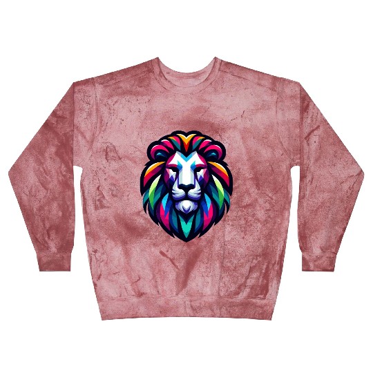 Vibrant Spectrum Lion - Abstract Wildlife Majesty Blast Sweatshirts