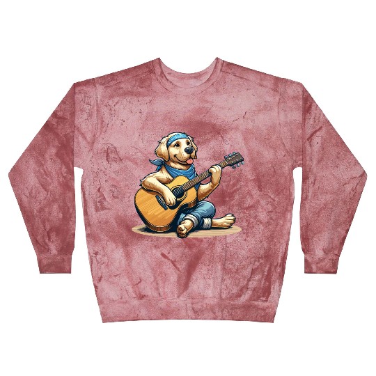 Golden Retriever playing Guitar Blast Sweatshirts